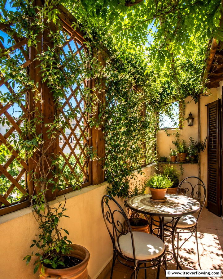 Wooden Lattice Trellis - 25 Beautiful Balcony Trellis Ideas for Your Space