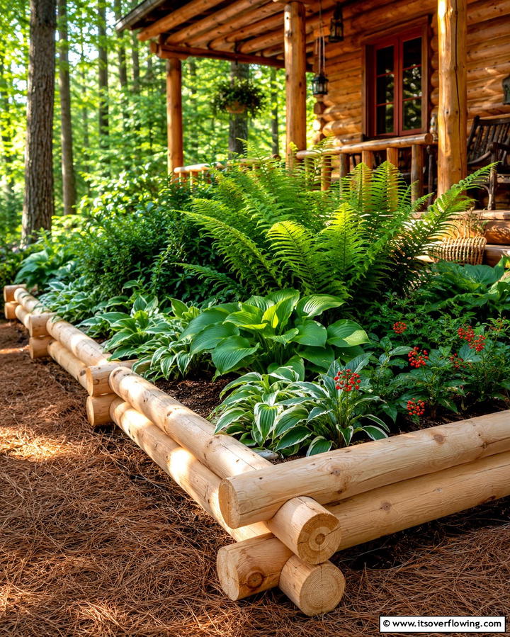 Wooden Log Garden Beds - 25 Inexpensive Raised Garden Bed Ideas for Your Yard