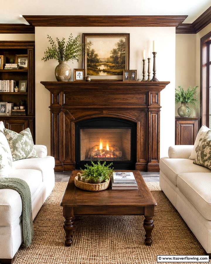 Wooden Mantel Fireplace - 20 Traditional Fireplaces for a Classic Home