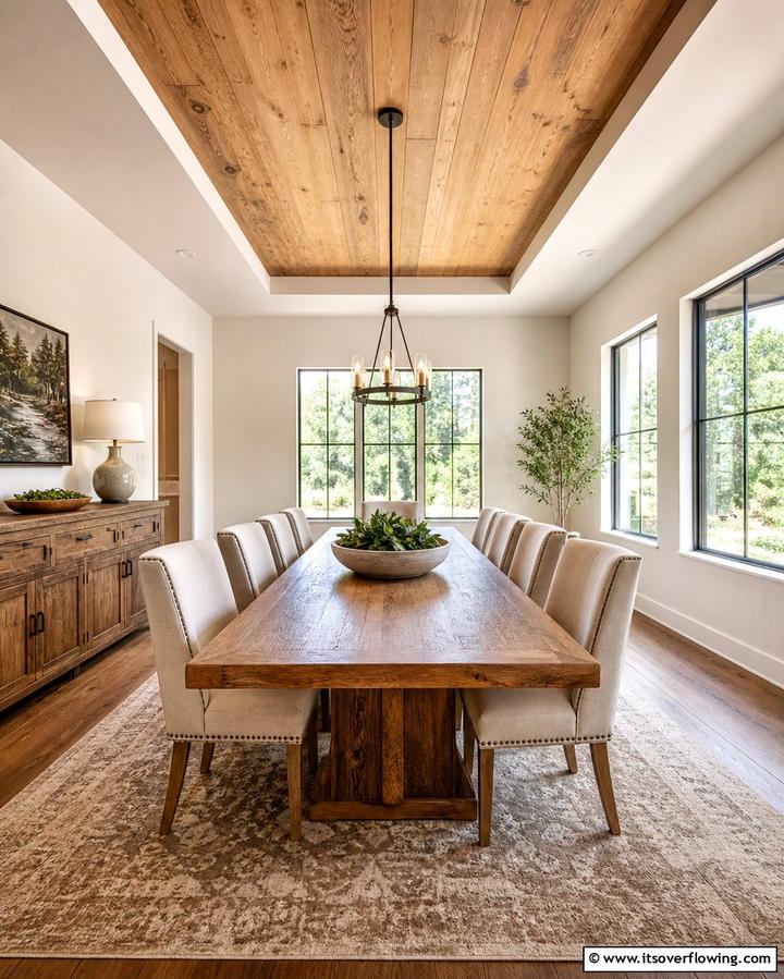 Wooden Panel Inserts - 25 Reverse Tray Ceiling Ideas for a Unique Look