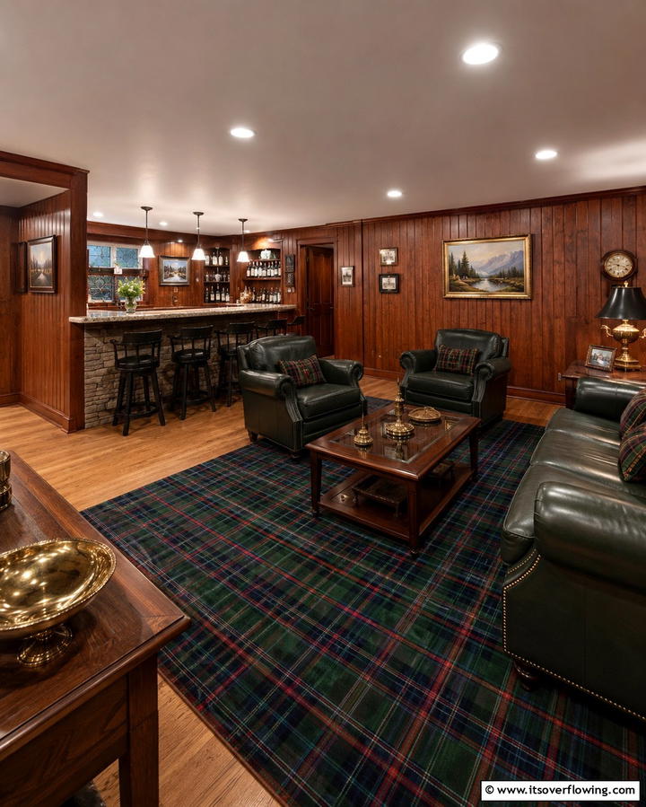 Wooden Paneling for Rustic Warmth - 30 Basement Wall Design Ideas to Transform Your Space