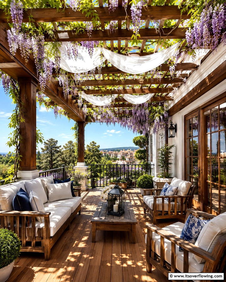 Wooden Pergola for Timeless Elegance - 25 Balcony Shade Ideas for Comfortable Outdoor Relaxation