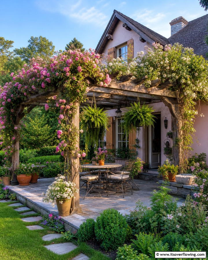 Wooden Pergolas - 20 Charming Cottagecore House Exterior Ideas