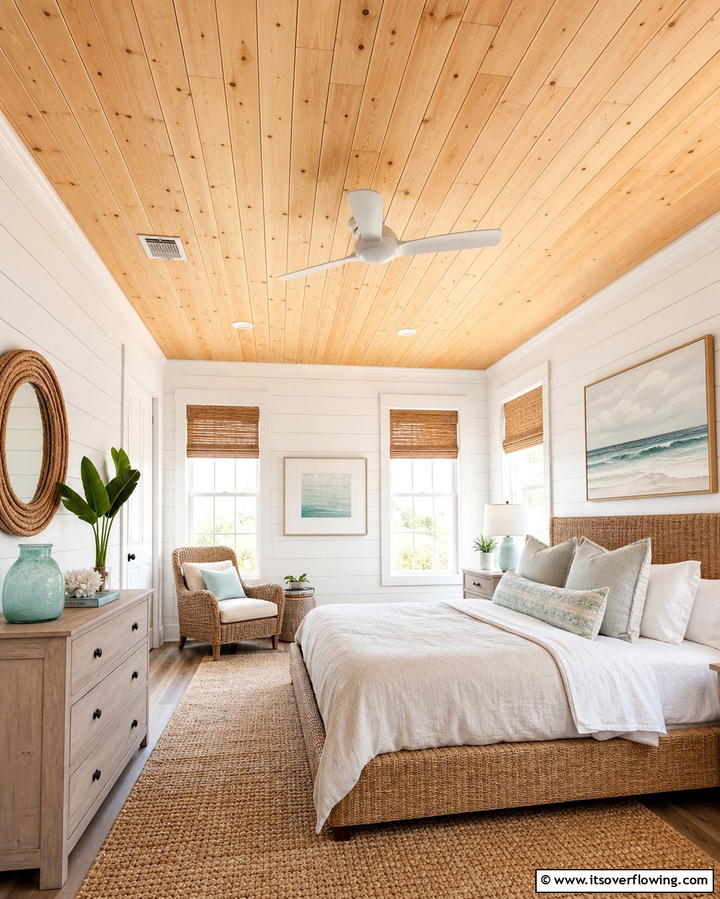 Wooden Plank Ceilings for a Cozy Ambience - 25 Stunning Bedroom Ceiling Ideas to Elevate Your Space