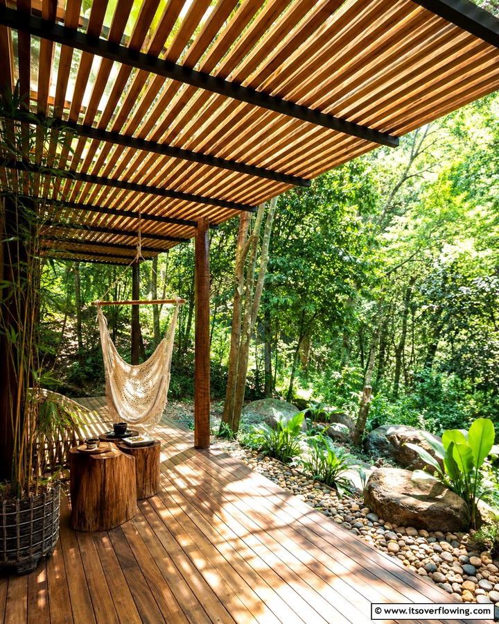 Wooden Slat Awnings - 25 Stunning Deck Awning Ideas for Outdoor Living