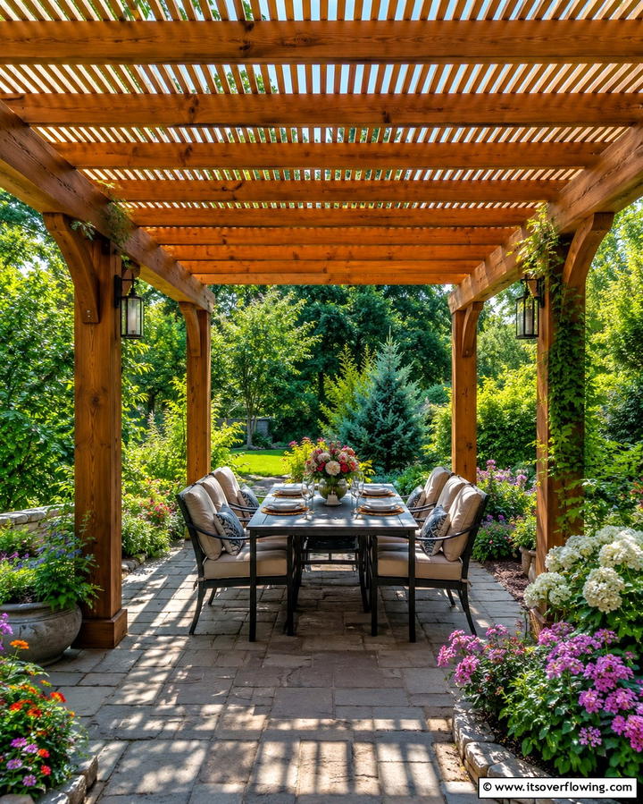 Wooden Slat Covers - 25 Pergola Cover Ideas for Stylish Outdoor Living Spaces