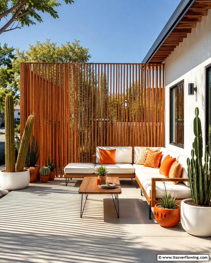 Wooden Slat Panels - 30 Creative Shade Ideas for Stylish Outdoor Comfort