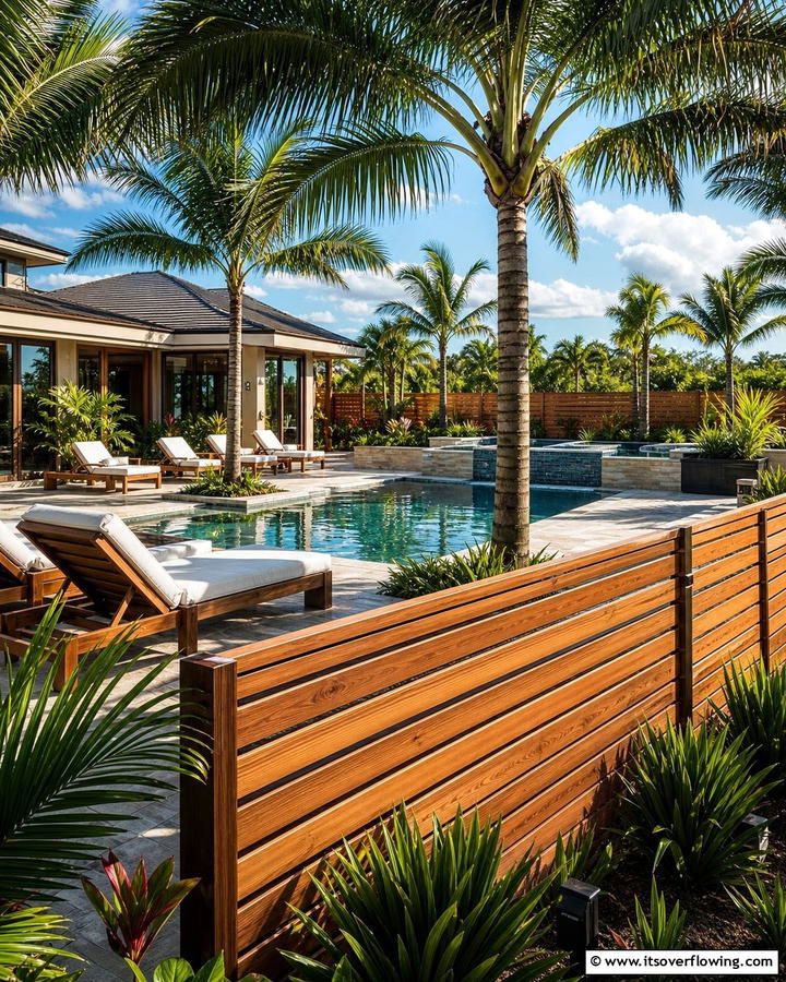 Wooden Slat Pool Fence - 20 Stylish Pool Fence Ideas for Safety and Aesthetics