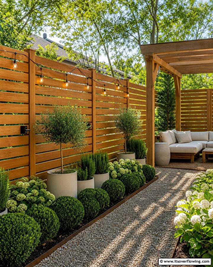 Wooden Slat Privacy Fence - 21 Privacy Fence Designs for Secure & Stylish Property Borders