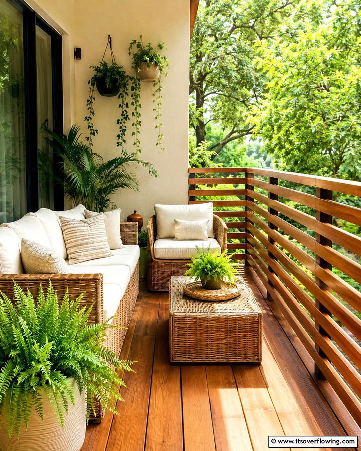 Wooden Slat Railings - 25 Balcony Railing Design Ideas for Safety and Style