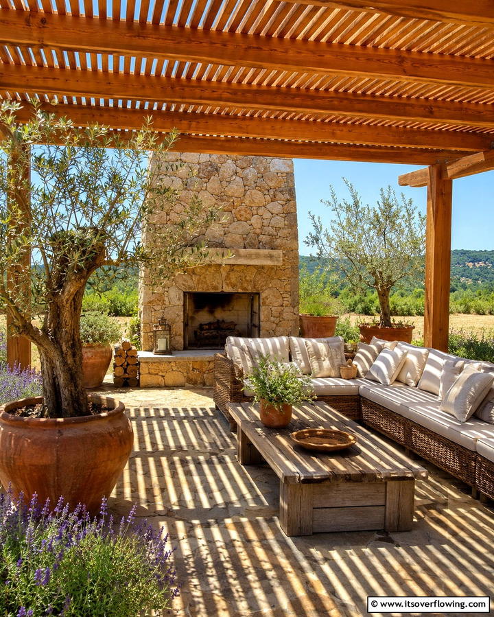 Wooden Slats for a Rustic Charm - 25 Pergola Roof Ideas to Enhance Your Outdoor Living Space