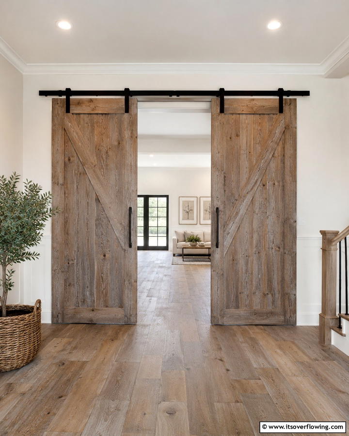 Wooden Sliding Barn Doors - 25 Wooden Interior Design Ideas for a Warm Home