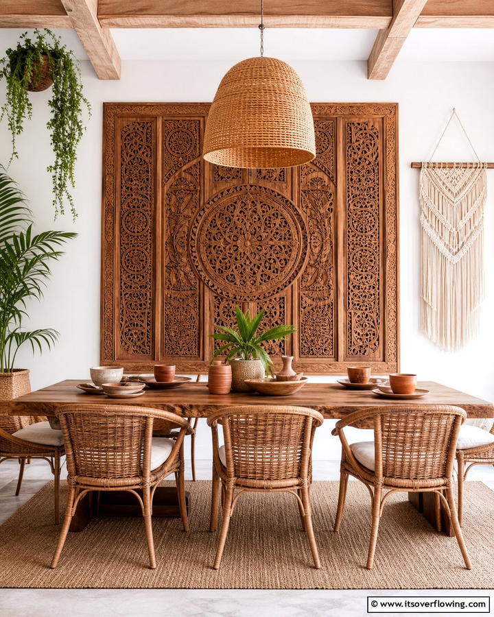 Wooden Wall Panels - 25 Boho Wall Decor Ideas for a Vibrant and Artistic Home