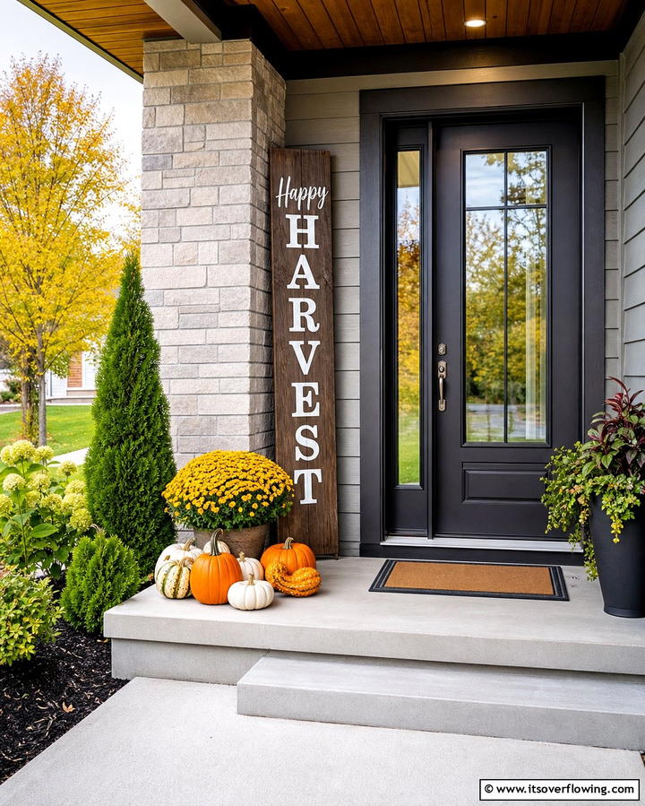 Wooden Welcome Sign - 25 Front Door Fall Decor Ideas for a Welcoming Entrance
