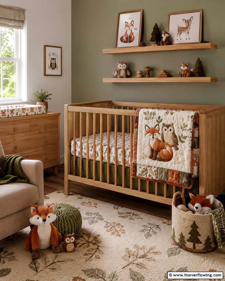 Woodland Creature Bedding - 30 Nature Themed Nursery Ideas for a Serene Kids Room