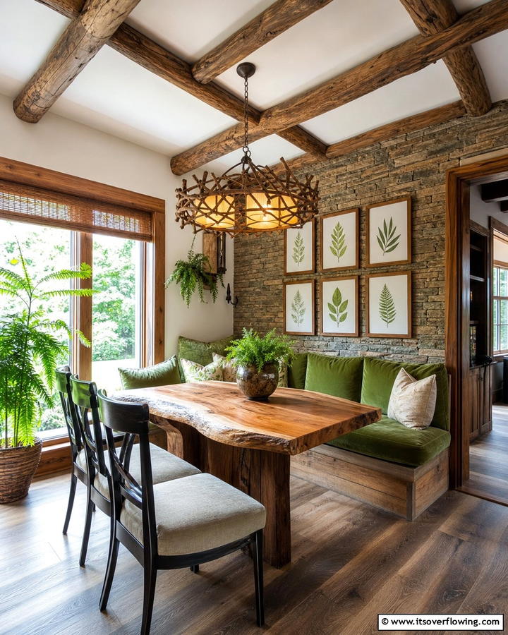 Woodland Inspired Breakfast Nook - 21 Cozy Breakfast Nook Ideas for Charming Kitchen Corners