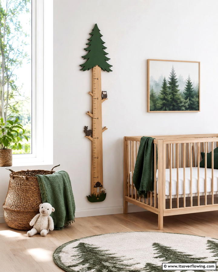 Woodland Themed Growth Chart - 25 Woodland Nursery Ideas for a Nature-Inspired Room