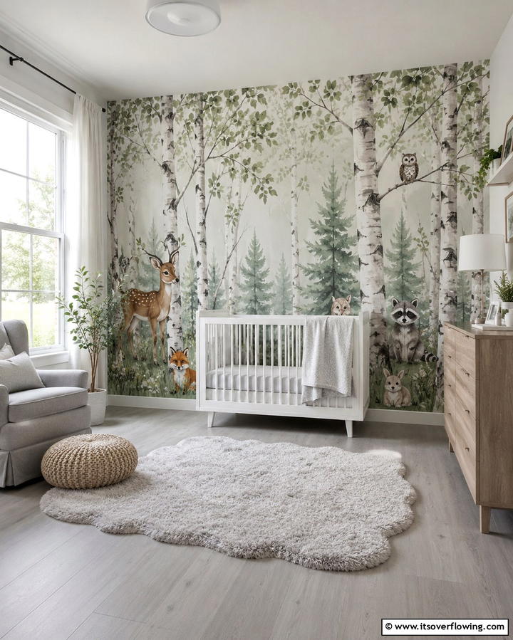 Woodland Themed Wall Murals - 25 Woodland Nursery Ideas for a Nature-Inspired Room