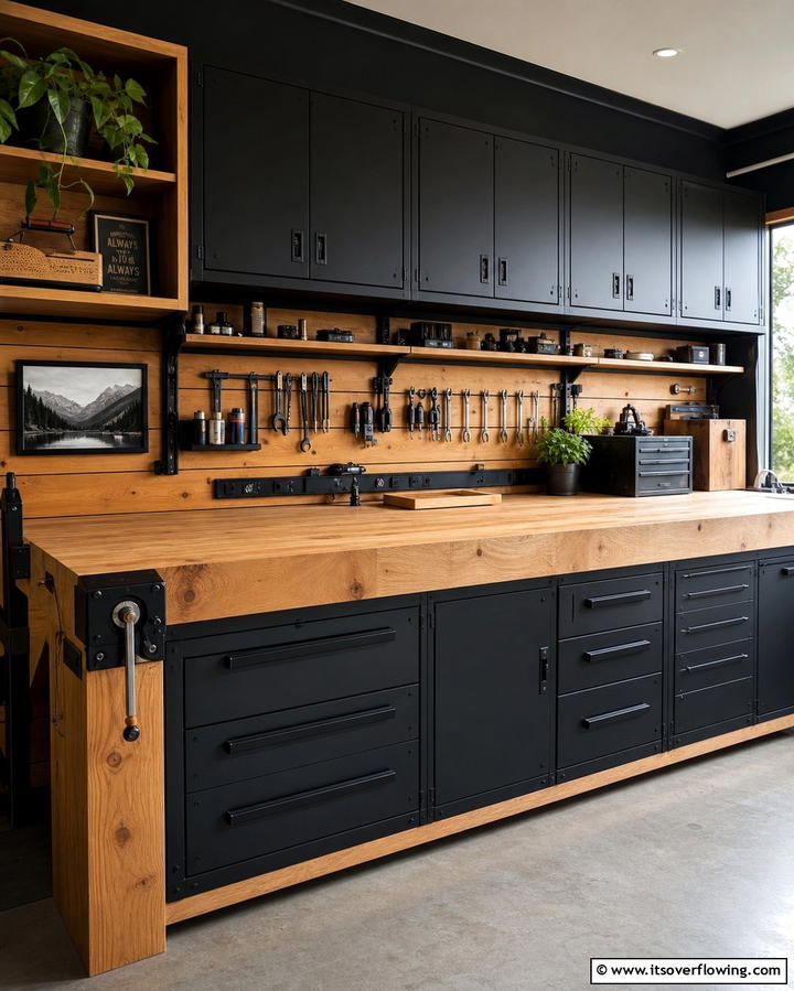 Workbench with Built In Storage - 25 Creative Garage Decor Ideas for Every Style