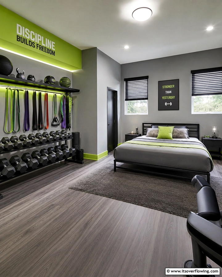 Workout Friendly Space - 25 Man Cave Bedroom Ideas for the Ultimate Retreat