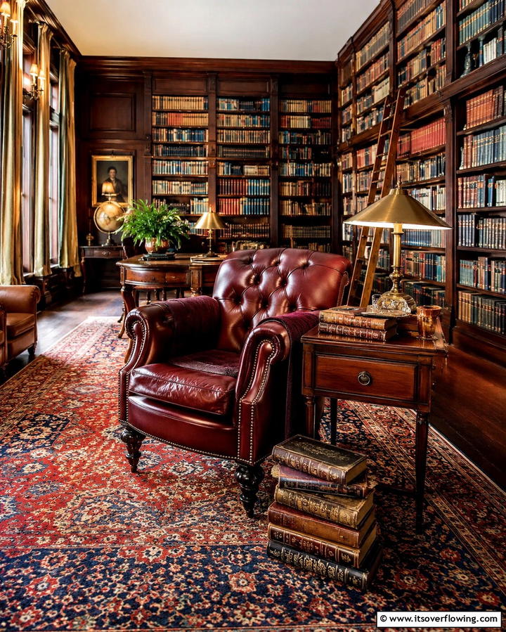 Worn In Leather Armchairs - 25 Dark Academia Interior Design Ideas for Sophistication