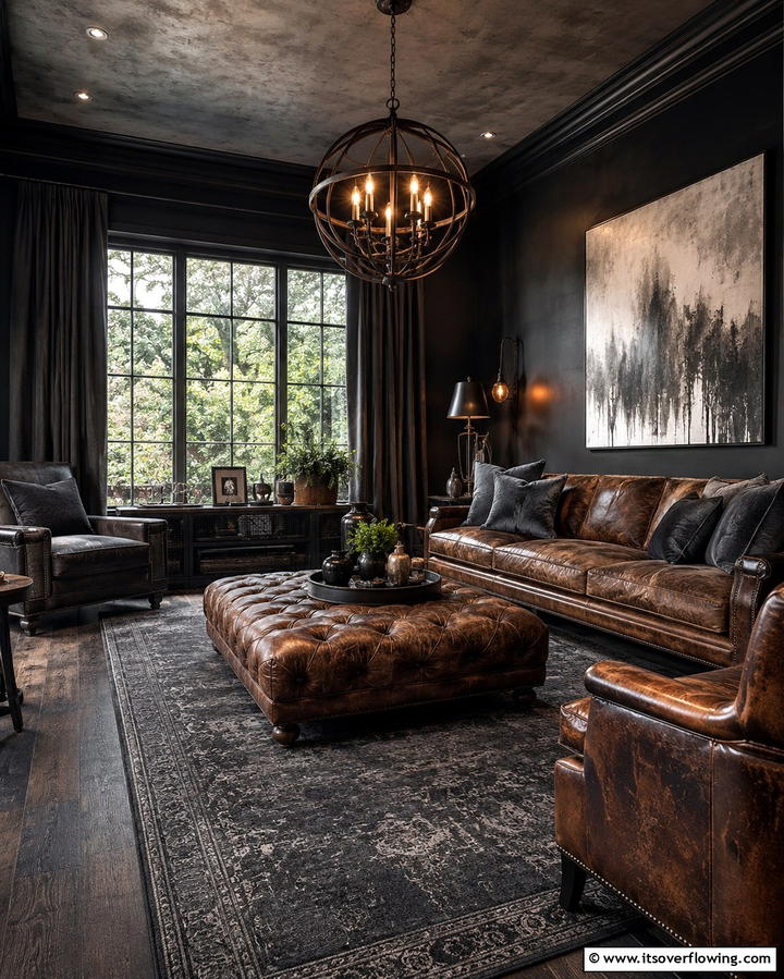 Worn Leather Accents - 25 Grunge Aesthetic Room Decor Ideas for a Unique Look