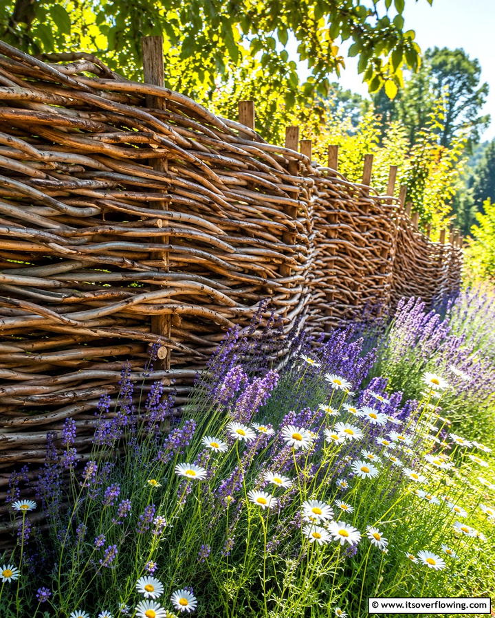 Woven Branch Patterns - 25 Fence Art Ideas to Add Personality to Your Yard