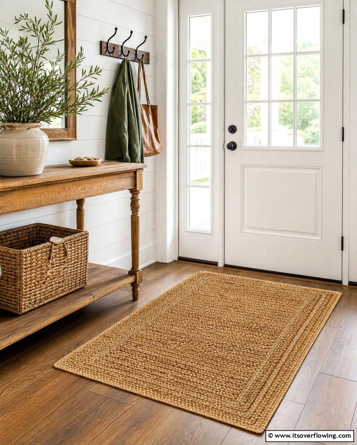 Woven Doormats - 25 Farmhouse Entryway Ideas for a Warm and Welcoming First Impression