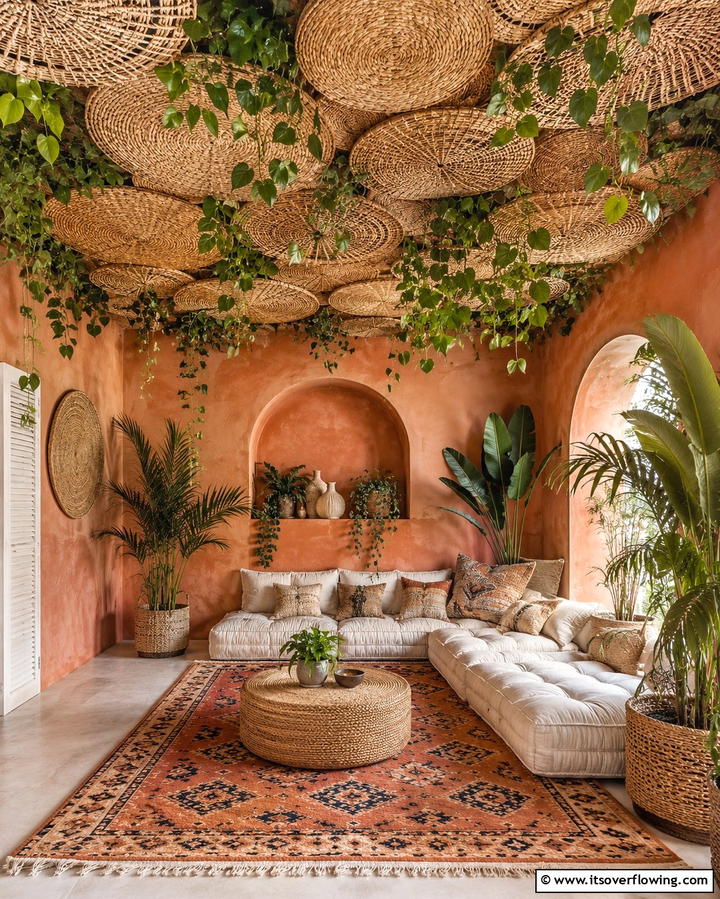 Woven Plant Ceiling Designs - 25 Green Ceiling Ideas for a Unique and Bold Statement