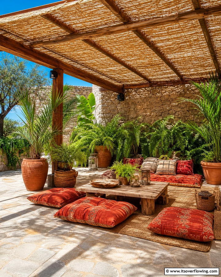 Woven Reed Mats - 25 Pergola Shade Ideas to Transform Your Outdoor Space