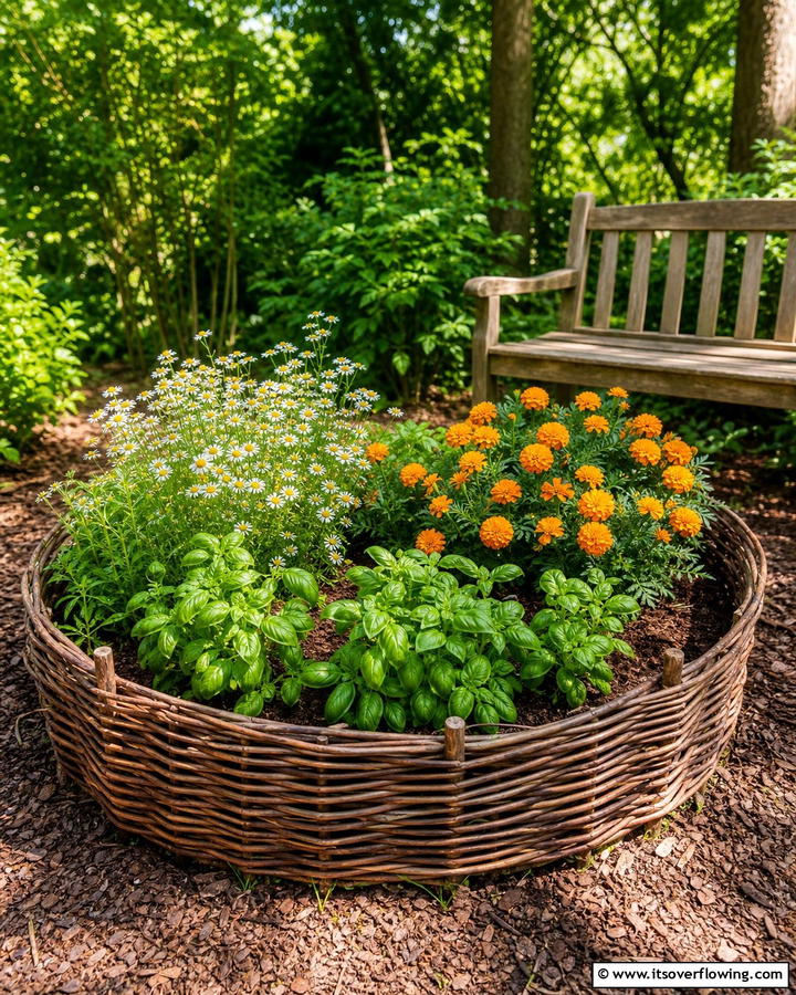 Woven Round Garden Bed - 20 Round Garden Bed Ideas for Unique Landscapes