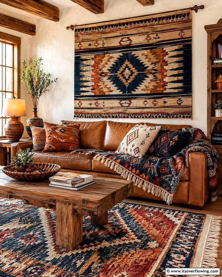 Woven Textiles for Added Texture - 30 Warm Southwestern Living Room Decor Concepts