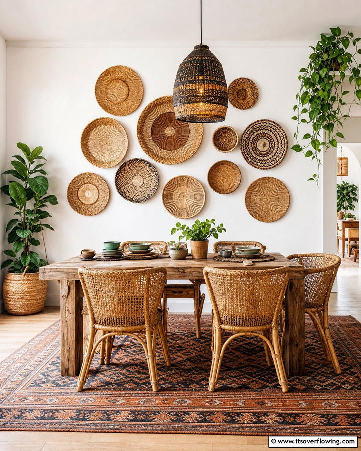 Woven Wall Baskets - 25 Boho Wall Decor Ideas for a Vibrant and Artistic Home