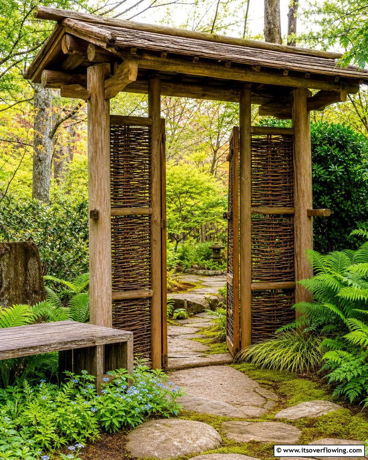 Woven Willow Gate - 20 Japanese Garden Gate Design Ideas for a Zen Space