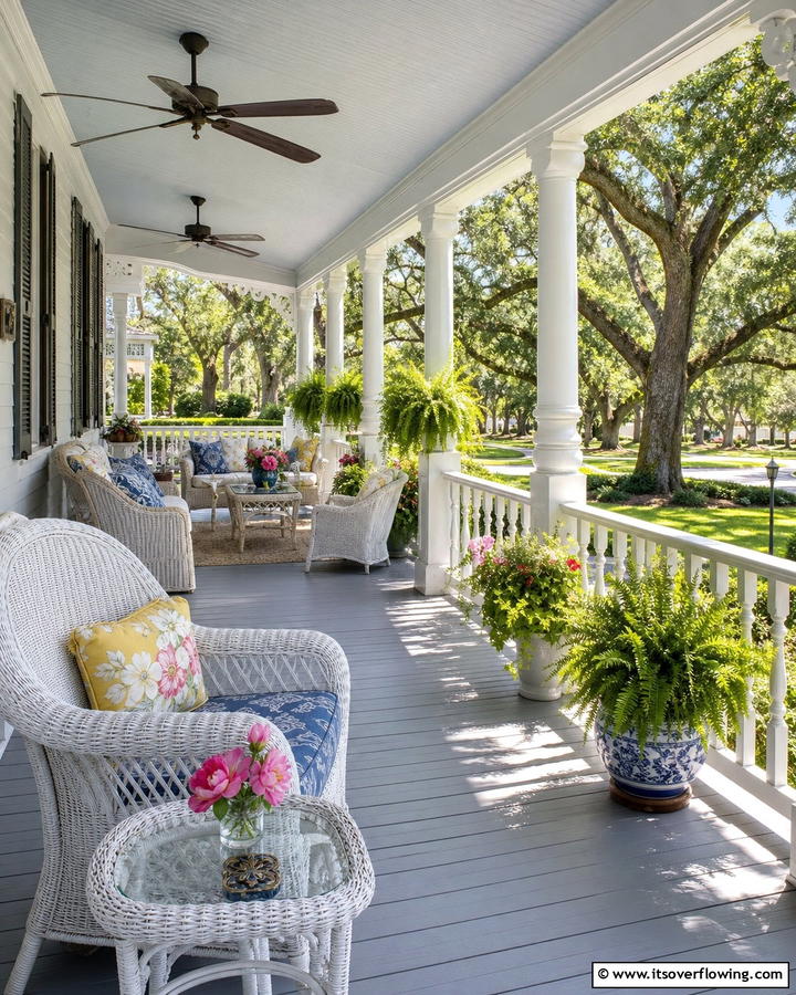 Wraparound Veranda Charm - 30 Southern Front Porch Ideas for Welcoming Outdoor Spaces