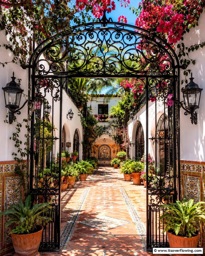 Wrought Iron Accents - 20 Spanish Courtyard Ideas for a Serene Outdoor Space