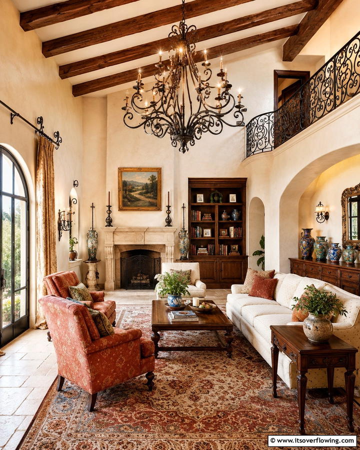 Wrought Iron Accents - 20 Tuscan Living Room Ideas for a Cozy Feel