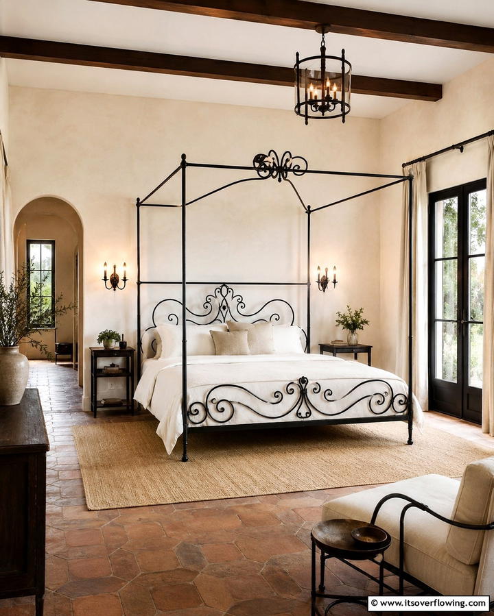 Wrought Iron Accents - 25 Mexican Bedroom Ideas for a Cultural Retreat