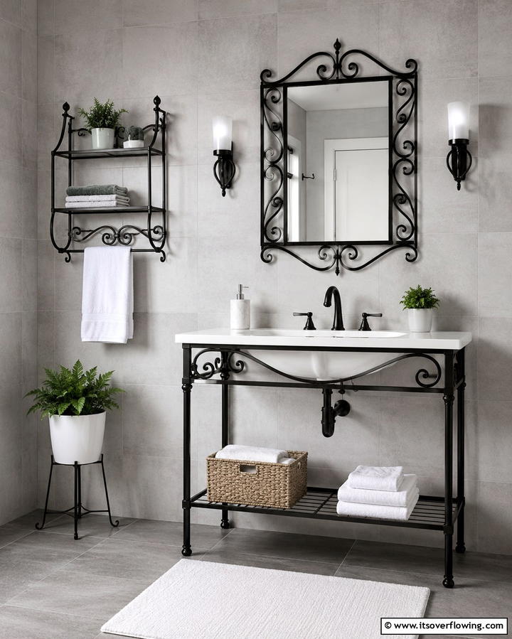 Wrought Iron Accents - 25 Vintage Bathroom Ideas for Classic Charm