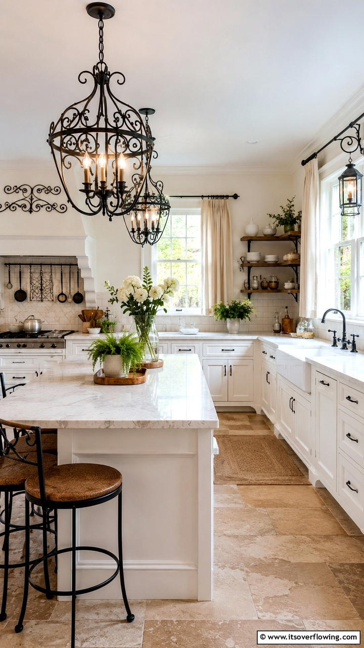 Wrought Iron Accents Detail - 30 Cottage Kitchen Ideas for Cozy, Charming Farmhouse Style