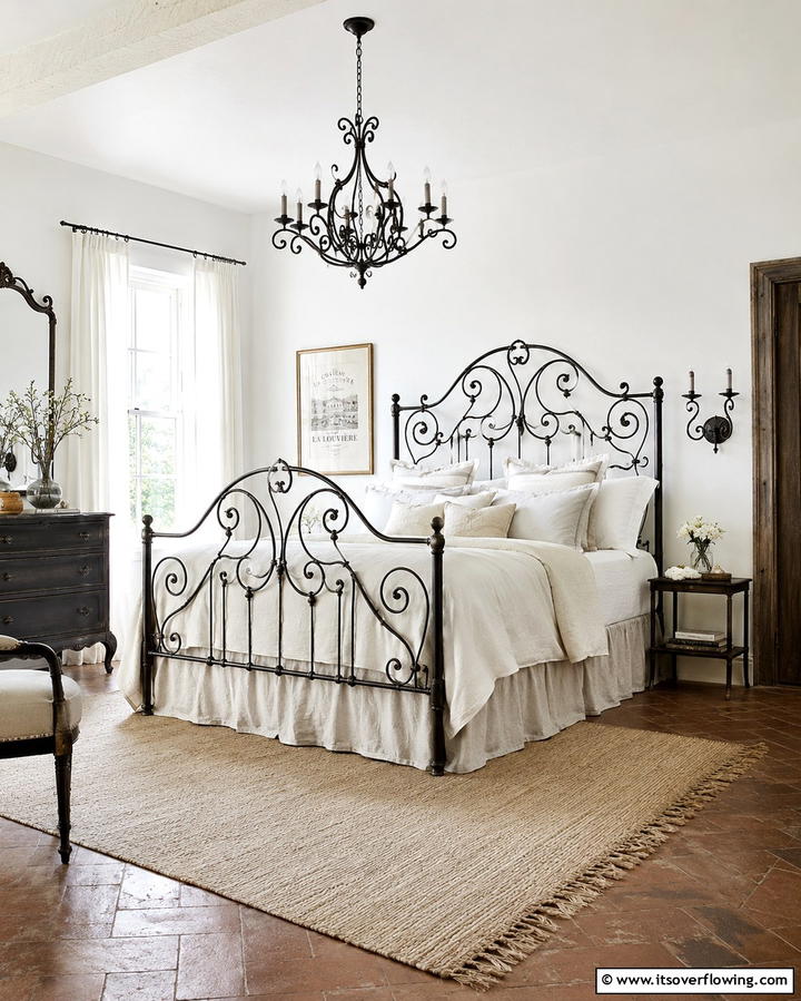 Wrought Iron Details - 30 French Bedroom Decor Ideas for Elegant European Style