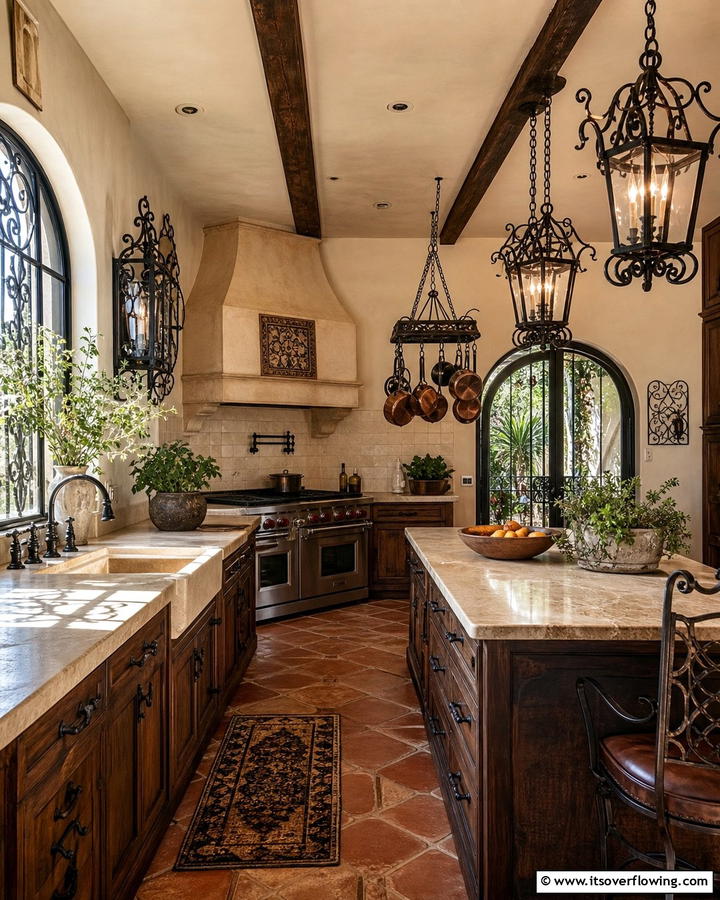 Wrought Iron Details - 30 Tuscan Kitchen Ideas for Warm Rustic Mediterranean Vibes
