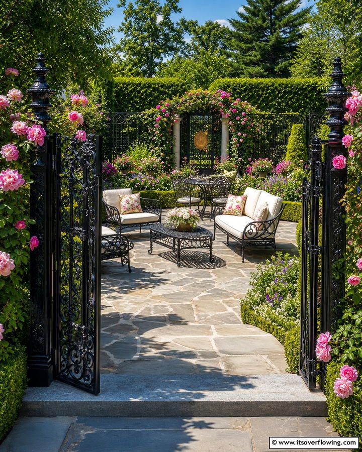 Wrought Iron Details - 30 Greek Garden Ideas- Mediterranean-Inspired Landscaping