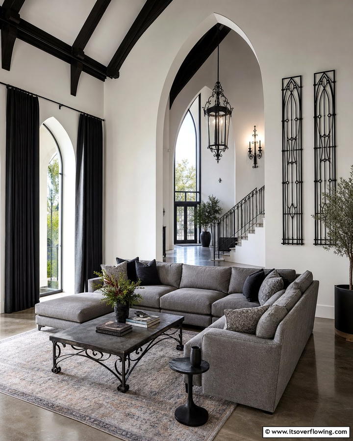 Wrought Iron Details - 25 Gothic Living Room Ideas for a Dramatic Space