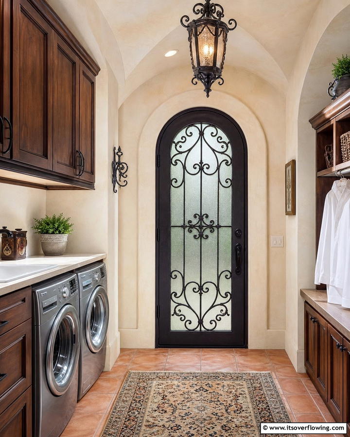 Wrought Iron Door Details - 20 Laundry Room Door Ideas for a Stylish and Functional Space