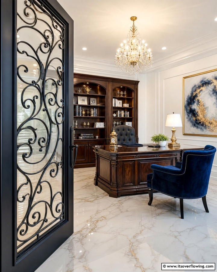 Wrought Iron Doors for a Statement - 20 Home Office Door Ideas for Stylish Workspaces