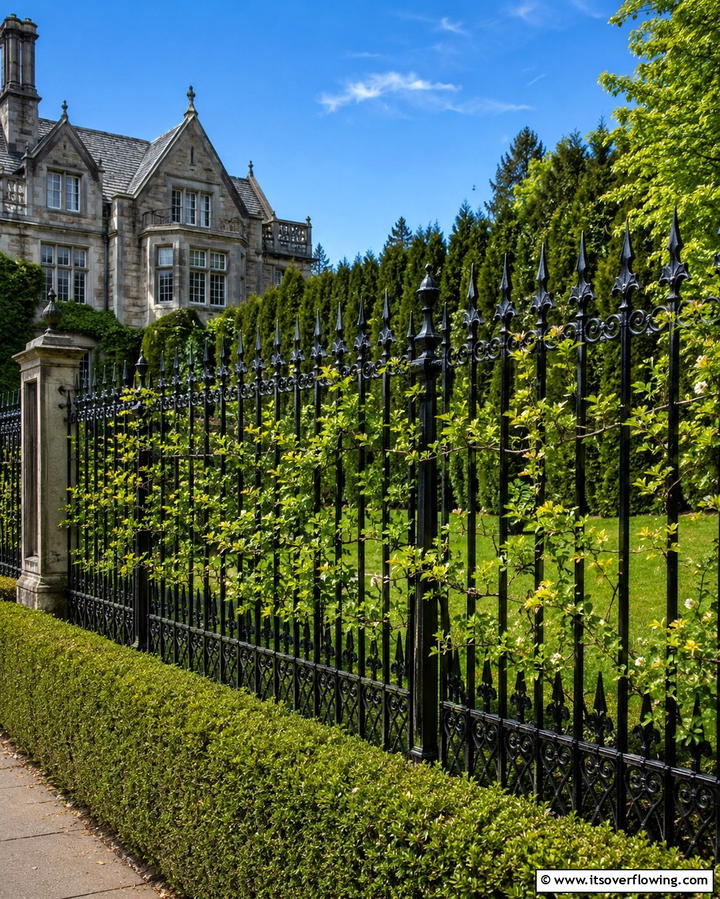 Wrought Iron Fencing for Boundaries - 25 Gothic Garden Ideas for a Dark and Mysterious Oasis