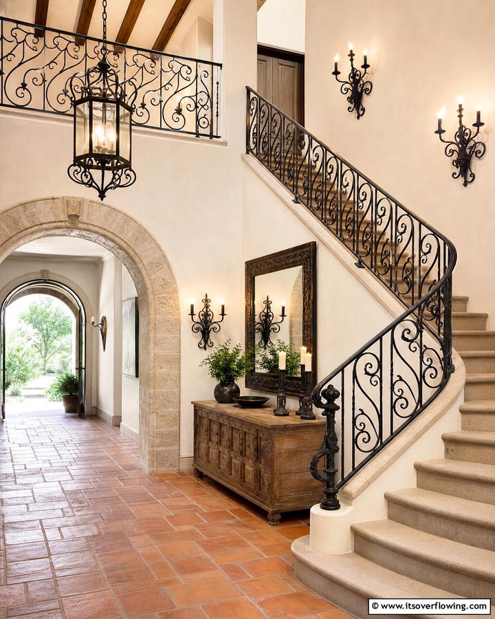 Wrought Iron Fixtures - 30 Tuscan Interior Design Ideas for Earthy Mediterranean Style