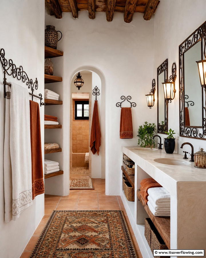 Wrought Iron FixturesExact - 20 Mediterranean Bathroom Ideas for a Relaxing Retreat