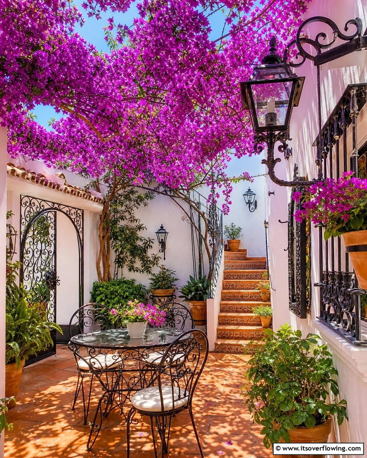 Wrought Iron Furniture and Fixtures - 25 Spanish Courtyard Ideas for a Mediterranean Oasis